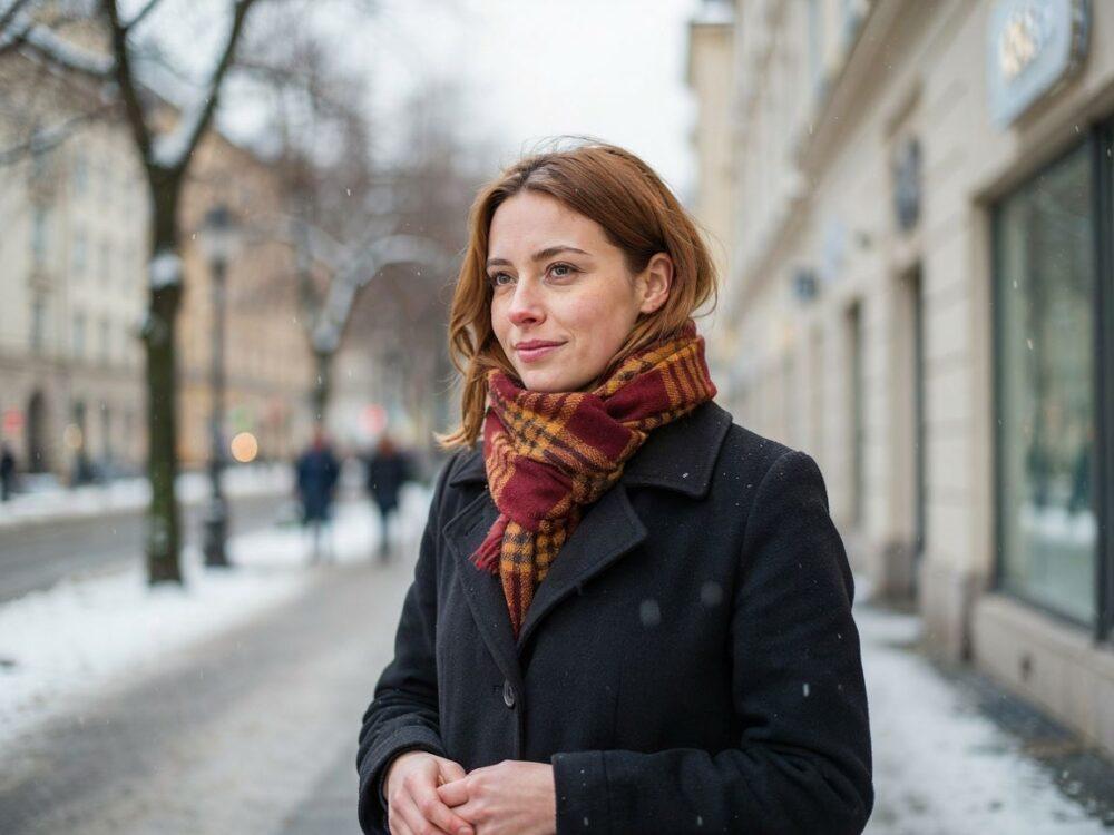 ciepły zimowy szalik