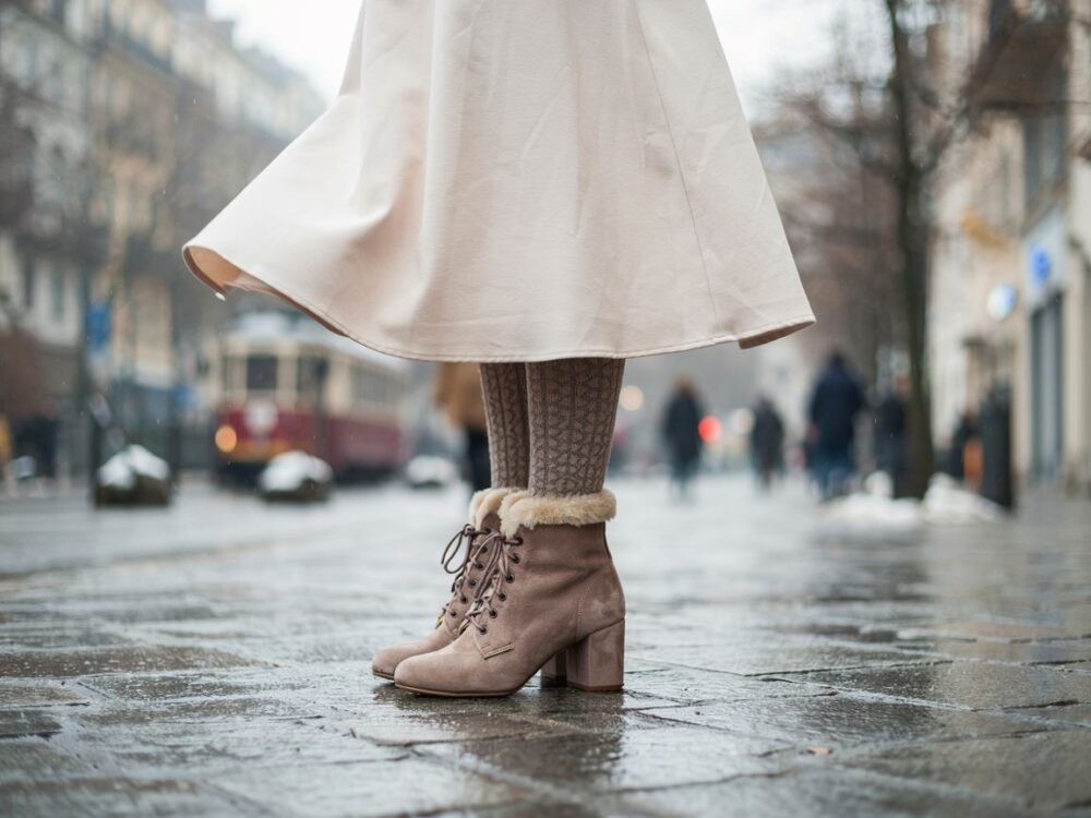 modne buty do sukienki zimą