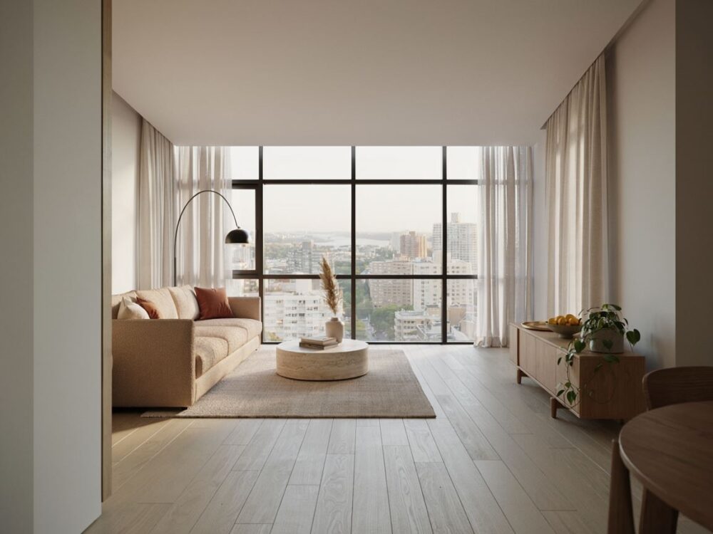 stylowe dekoracje w wysokim apartamencie